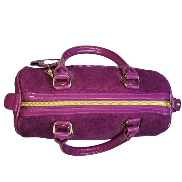 Victoria Secret Small Handbag 90s/Pre-PINK Velour Purple Bag - Picture 9 of 11